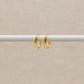 Gold Bevelled Huggie Hoops
