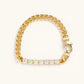 Modern Gold Link Crystals Bracelet