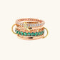 Glittering Crystals Stacked Rose Gold Ring