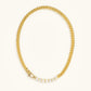 Dazzling Crystals Gold Link Necklace