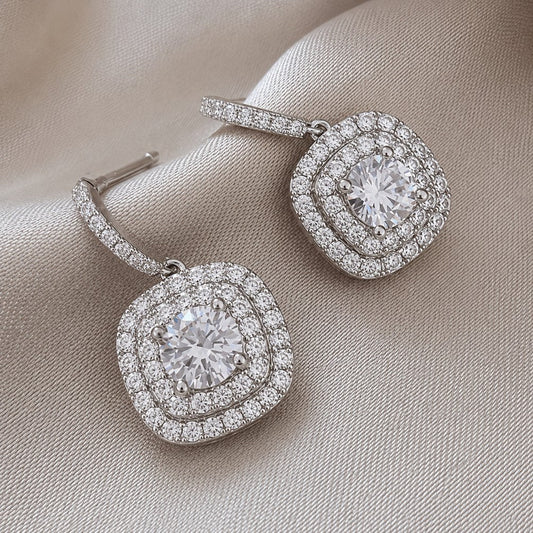 Elegant Pave Zirconia Drop Earrings