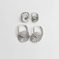 Toned Scalloped Hoop Earrings