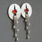 Hollow Red Stone Dangle Earrings