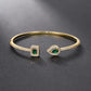 Elegant Emerald Open Cuff Bracelet