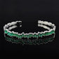 Modern Emerald Zigzag Bangle Bracelet