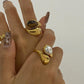 Maria Dazzling Pearl Sculpted Gold ring