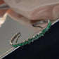 Modern Emerald Zigzag Bangle Bracelet