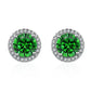 Emerald Silver Stud Earrings