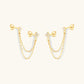 Radiant Crystal Dual Chain Stud