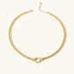 Elegant Hollow Heart Gold Choker