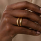 Elevated Double Curve Ring