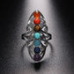 Chakra Seven Stone Adjustable Silver Ring