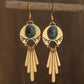 Boho Gold Fringe Disc Earrings