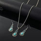 Vintage Turquoise Pendant Necklace and Earrings Set
