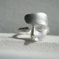 Silver Abstract Face Adjustable Ring