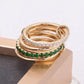 Glittering Crystals Stacked Rose Gold Ring