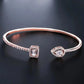 Two Stone Gold Open Cuff Bracelet