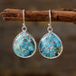 Bohemian Gold Texture Turquoise Earrings