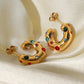 Shimmering Gold Zircon Circle Hoop Earrings