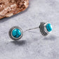 Vintage Bohemian Imitation Turquoise Stud Earrings