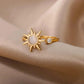 Celestial Sunbeam Moonstone Gold Ring