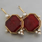 Elegant Vintage Geometric Pearl Pendant Drop Earrings