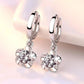 Sterling Silver Purple and White Zircon Earrings