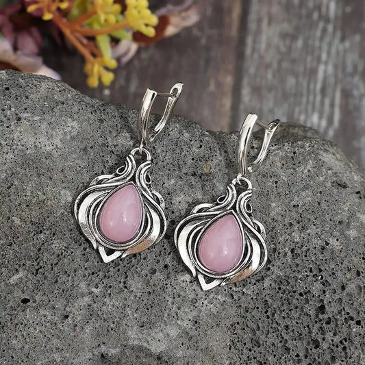 Vintage Pink Stones Earrings