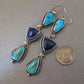 Bohemian Silver Turquoise Gemstone Drop Earrings
