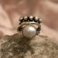 Classic Silver Orbit Pearl Ring
