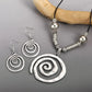 Silver Spiral Design Necklace and Earring Set