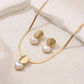 Vintage Gold Heart Necklace and Earrings Set