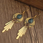 Boho Gold Fringe Disc Earrings