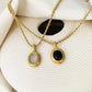 Golden Chain with Black and White Stones