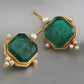 Elegant Vintage Geometric Pearl Pendant Drop Earrings