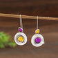 Artistic Silver Two Tone Gemstone Drops