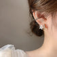 Gold Floral Earrings with Zirconia