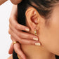 Shimmering Gold Zircon Circle Hoop Earrings