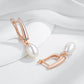 Elite Rose Gold Pearl Drop Earrings