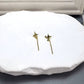 Sterling Silver Gold Star Chain Earrings