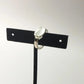 Adjustable Silver White Cabochon Statement Ring