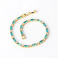 Gold Zircon Turquoise Stone Bracelet
