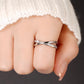 Elite Silver Cross Zirconia Ring