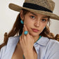 Golden Turquoise Stone Zirconia Ring