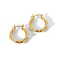 Shimmering Gold Zircon Circle Hoop Earrings