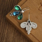 Emerald Wing Blue Teardrop Earrings