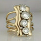 Refined Gold Multi Band Crystal Ring