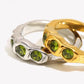 Vintage Golden Inlaid Gemstone Ring