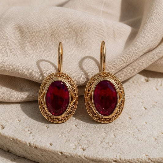 Scarlet Zircon Statement Earrings