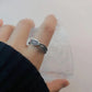 Silver Angel Wings Adjustable Ring